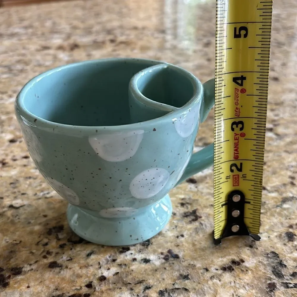 Grasslands Road Polka Dot Blue Teacup Mug With‎ Tea Bag Holder